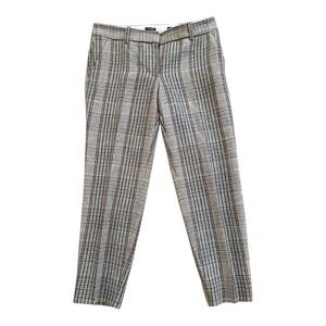 J Crew City Fit Skimmer Trouser Pants Grey Tartan Plaid Womens Size 2